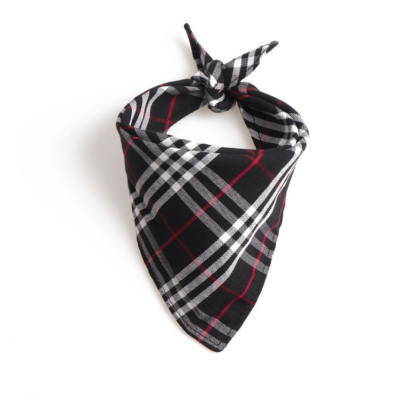 Pet triangle scarf, neck tie, saliva towel, dog scarf, double-layer Scottish British style — image 7