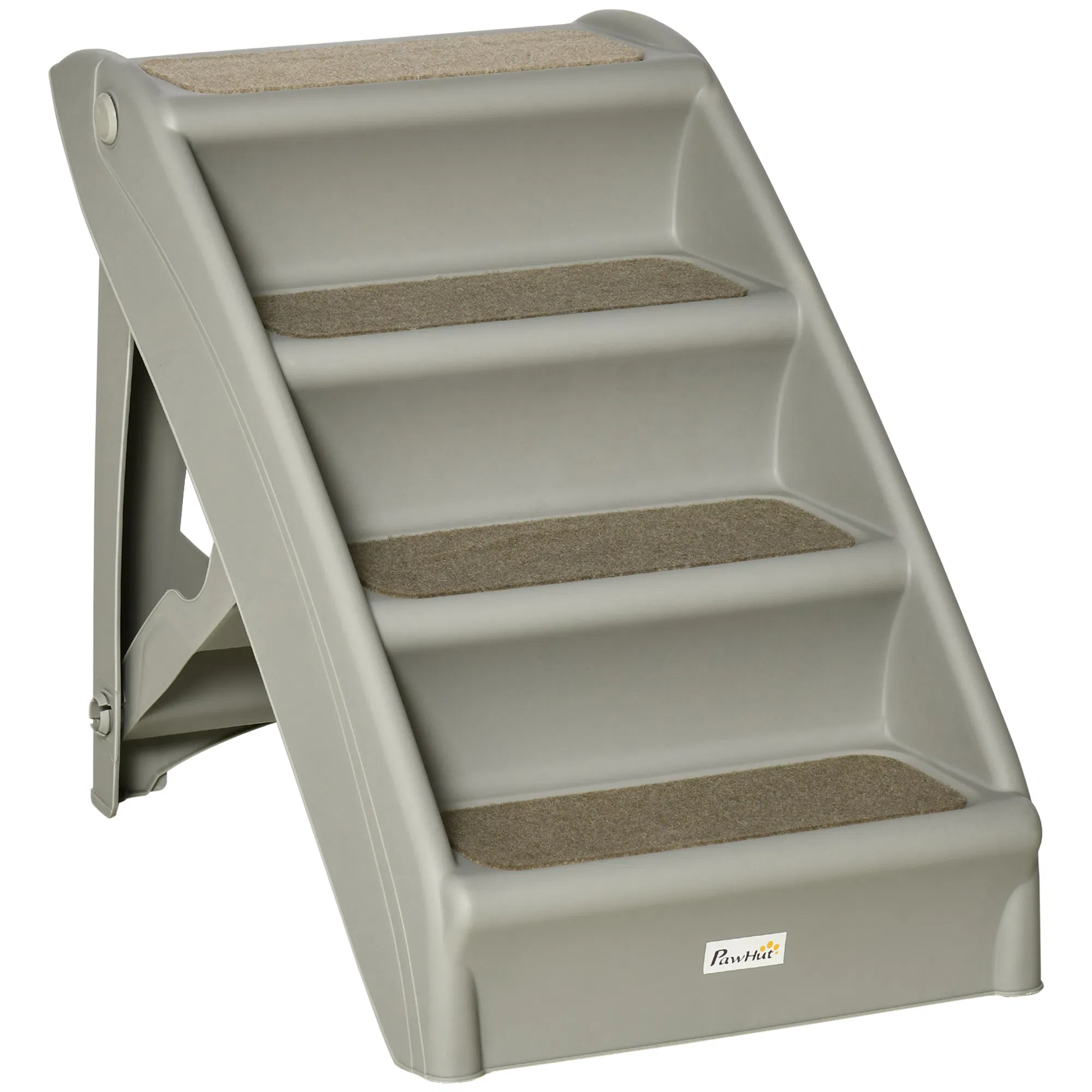 4-Level Portable Dog Stairs, Foldable Dog Steps for Small Dogs, Lightweight Cat Steps, with Nonslip Soft Mats, for High Bed, Sofa, Grey — image 1