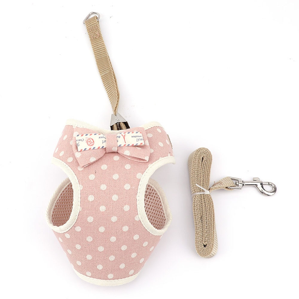 Cute Dog Cat Harness and Leash Set Nylon Mesh Pet Puppy Harness Lead Cat Collar Clothes Vest for Small Cats Kitten Pet Supplies — image 7