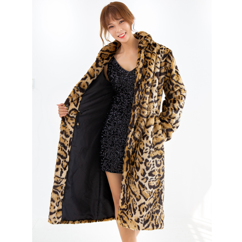 Chaquetón de Pelo de Leopardo Grande Falso Mink de Algodón — imagen 5