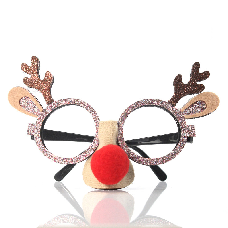 Christmas Glasses Christmas Party Decorative Articles Deer Horn Owl Red Nosed Christmas Ornament — image 8