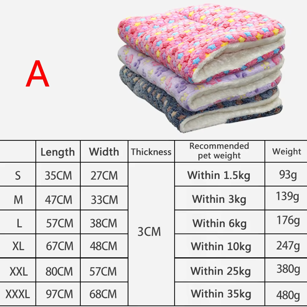Flannel Pet Mat Dog Bed Cat Bed Thicken Sleeping Mat Dog Blanket Mat For Puppy Kitten Pet Dog Bed for Small Large Dogs Pet Rug — image 5