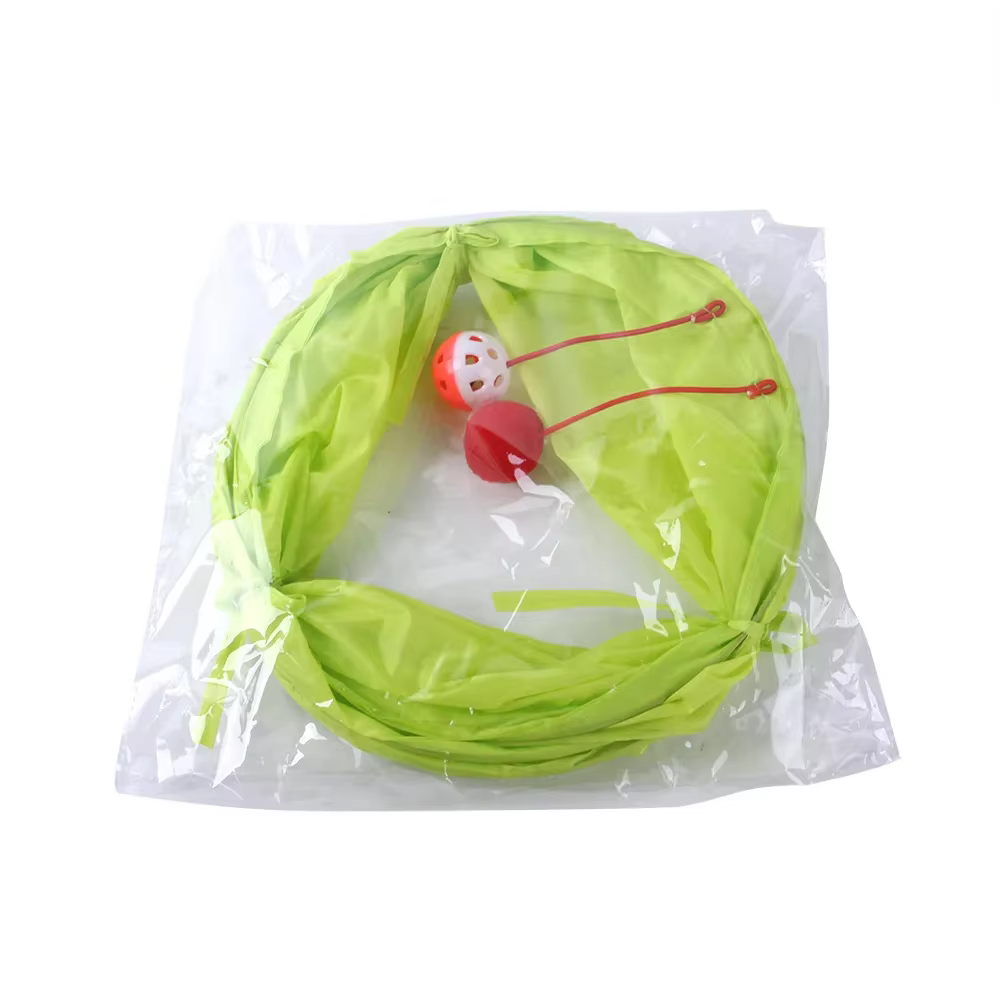 Cat Tunnel Toy Funny Pet 2 Holes Play Tubes Balls Collapsible Crinkle Kitten Toys Puppy Ferrets Rabbit Play Dog Tunnel Tubes — image 4