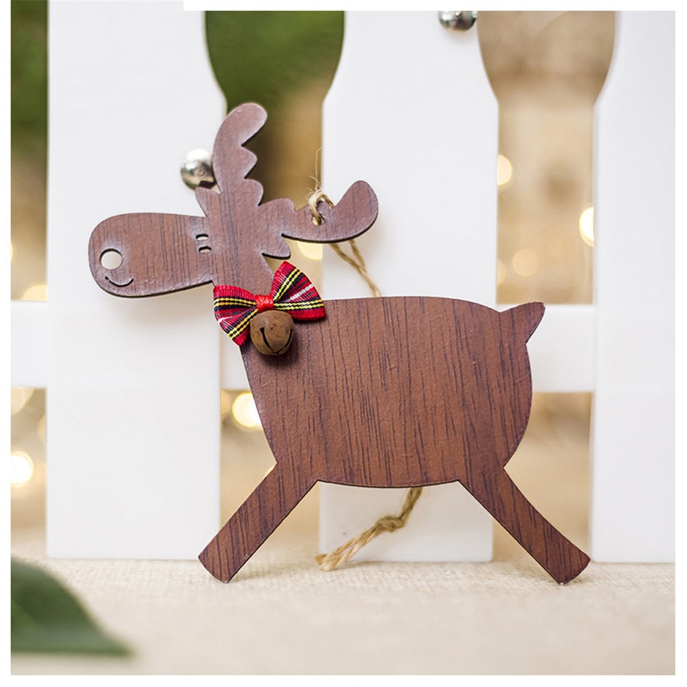 Cristal de Cervatillo en Madera para Collares y Decoraciones Navideñas DIY para Árbol de Navidad Regalo para Niños Colgantes Ornamentos Navideños — imagen 4