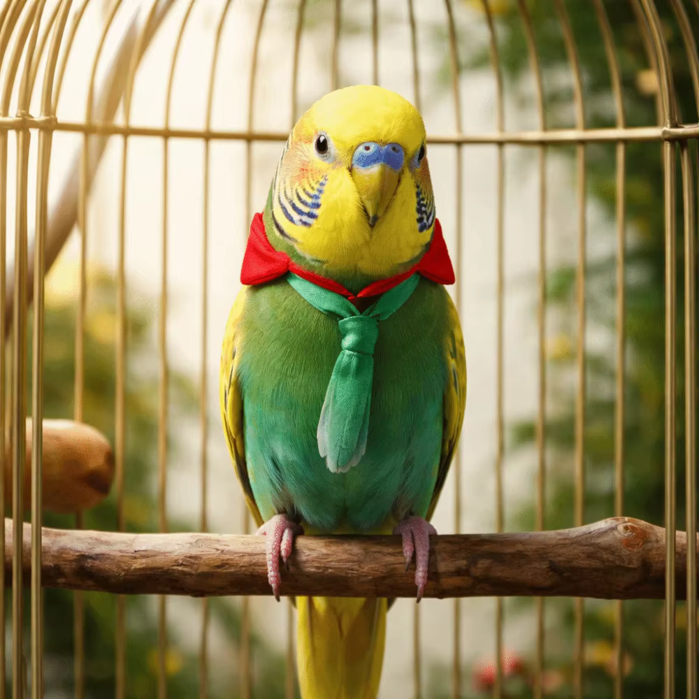 Cute Adjustable Parrot Necktie Lightweight Decorative Pet Bird Tie Striped Parrot Collar Pet Decoration — image 4