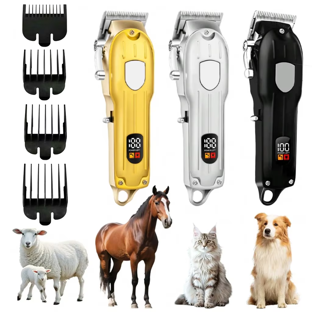 Electric Pet Hair Clipper USB Rechargeable LCD Display Dog Cat Grooming Trimmer Shaver with Guide Combs Kit — image 1