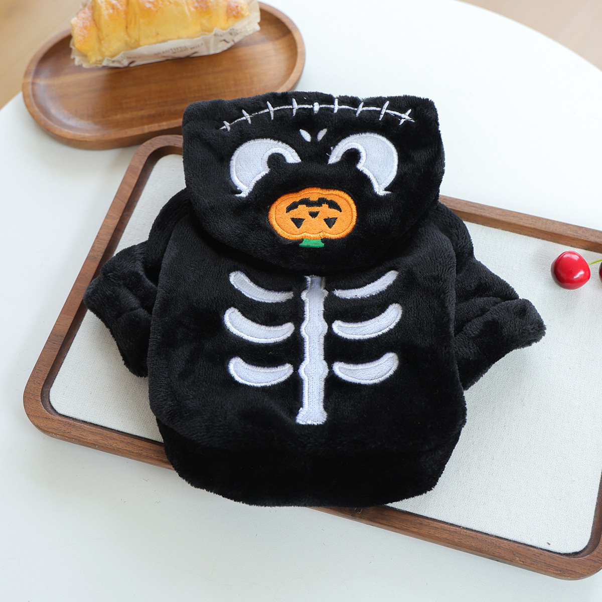 Halloween Pet Clothes Skull Skeleton Ghost Hoodie for Small Dogs and Cats Autumn Winter Festival Outfit — image 5