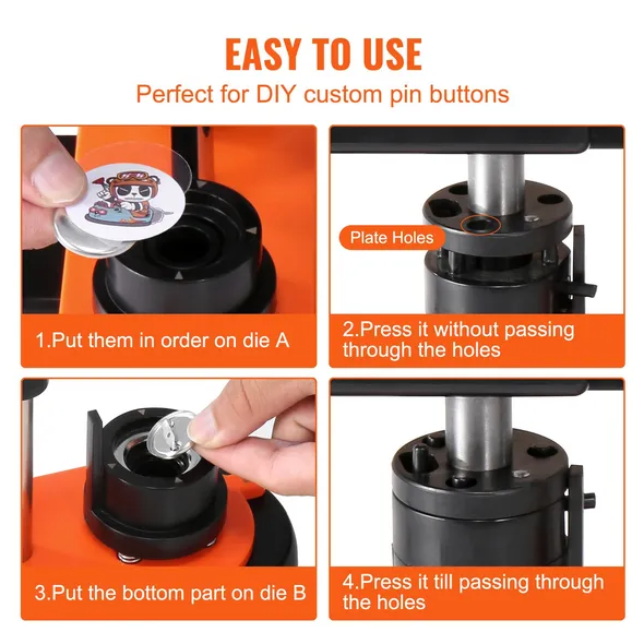 Button Maker Machine, 0.98 Inch 25mm Pin Maker With 500pcs Button Parts, Button Maker With Panda Magic Book, Ergonomic Arc Handle Punch Press Kit, For Children DIY Gifts And Christmas — imagen 7
