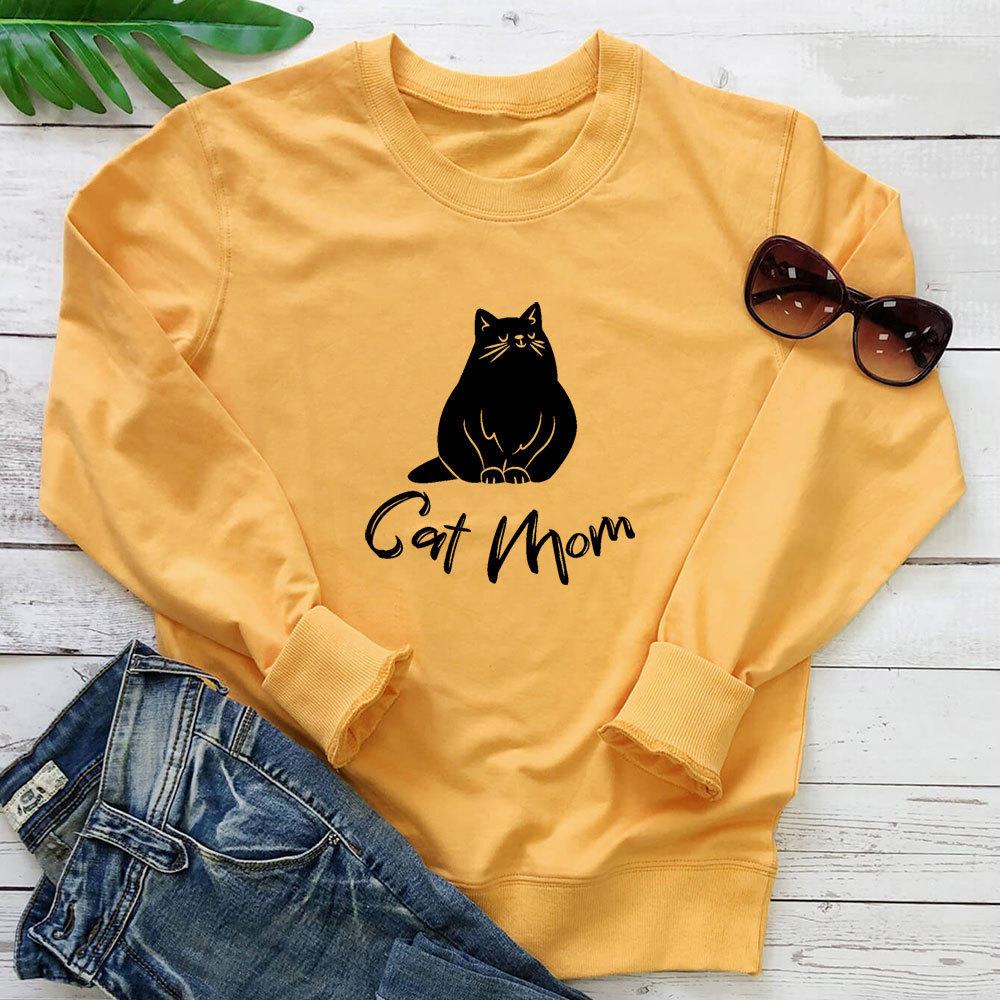 Cat printed round neck long sleeved sweatshirt — image 5