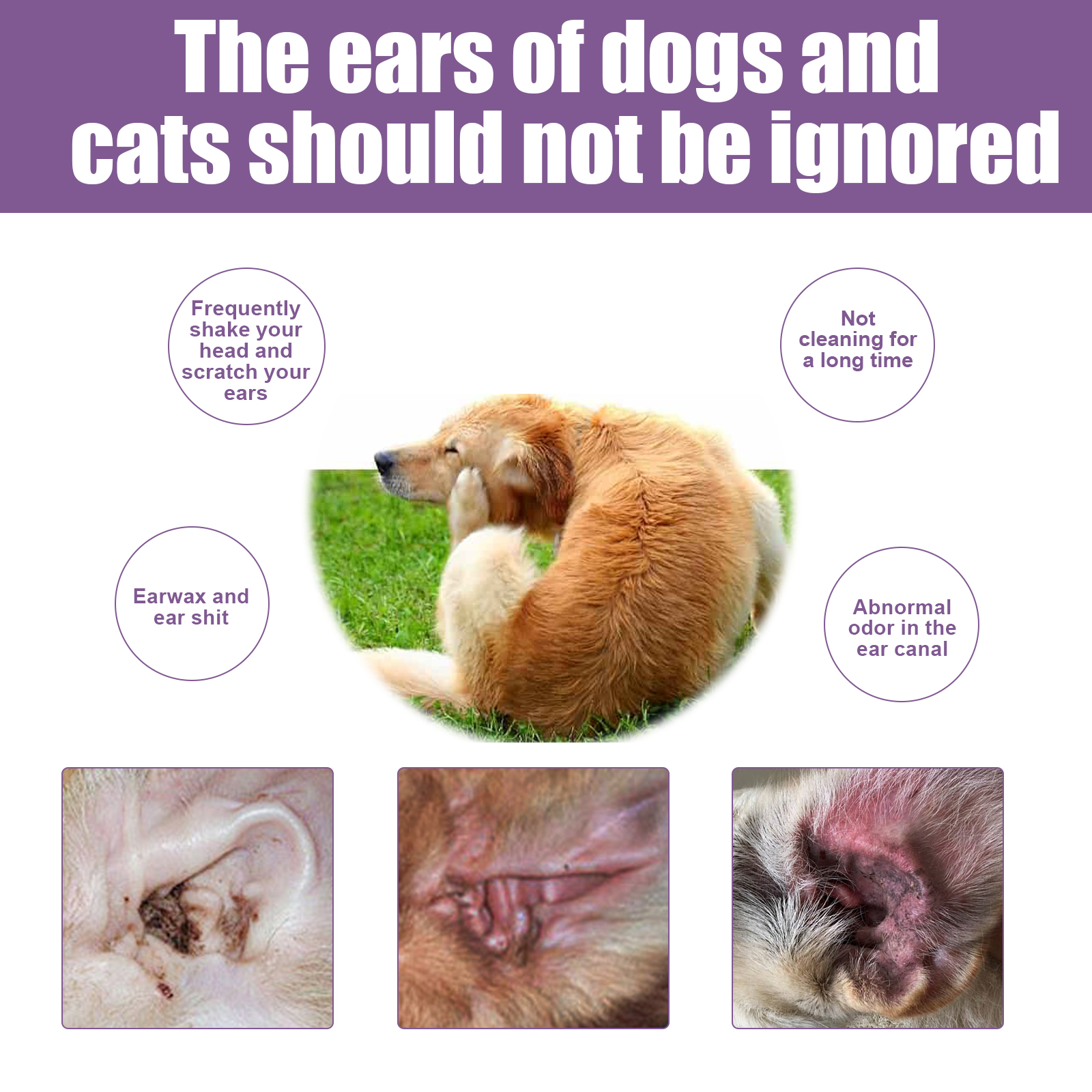 Pet Ear Cleaner, Cats And Dogs Relieves Ear Canal Odors Cleaning Earwax Ear Wash Drops — image 6