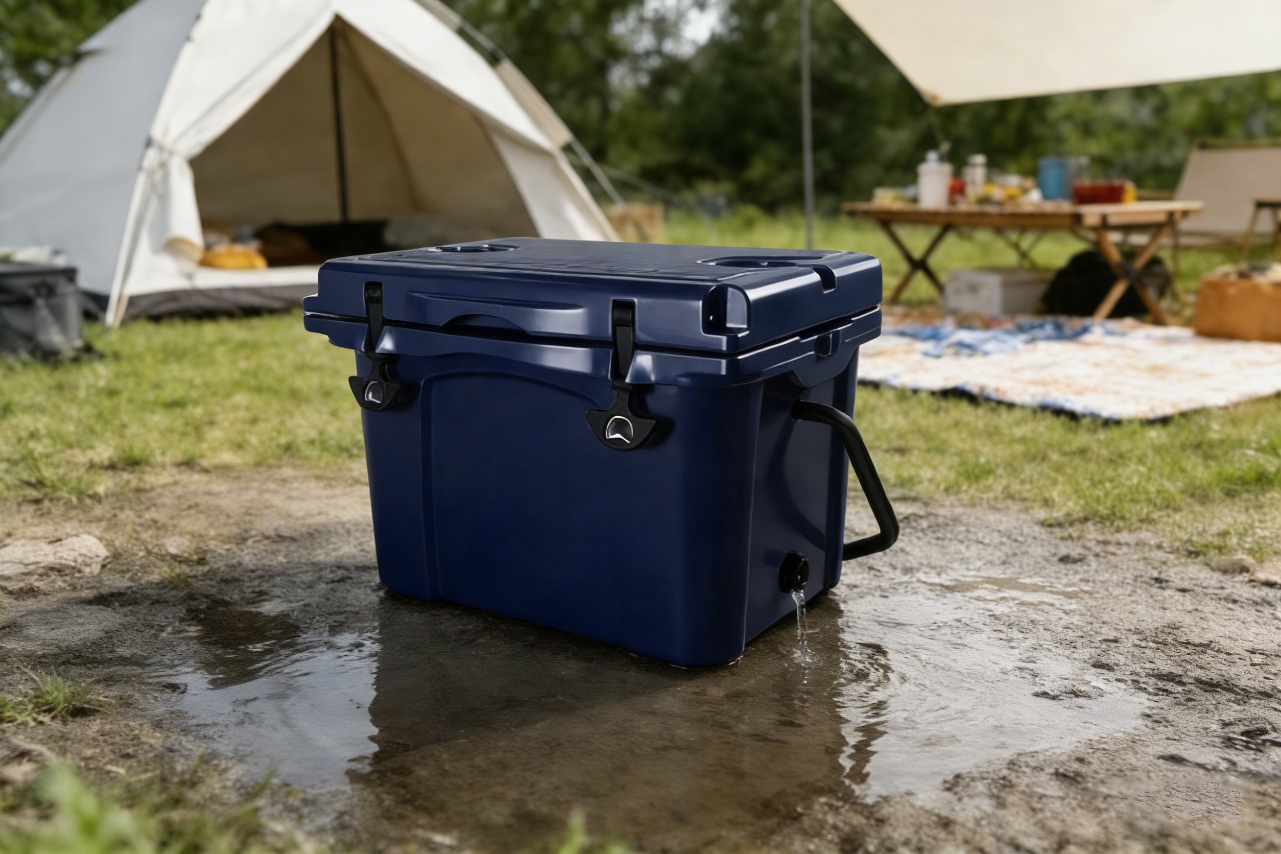 Enfriador Portátil de 25QT, Hielera Rígida Aislada con Abrebotellas, Portavasos y Regla, Ideal para Viajes, Playa, Camping y Pesca — imagen 5