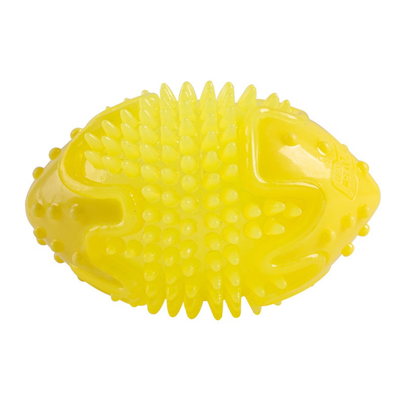 TPR Thickened and Bite resistant Rugby Teeth Cleaning Sound Tearing Elastic Ball Dog Teeth Grinding Toy — image 1