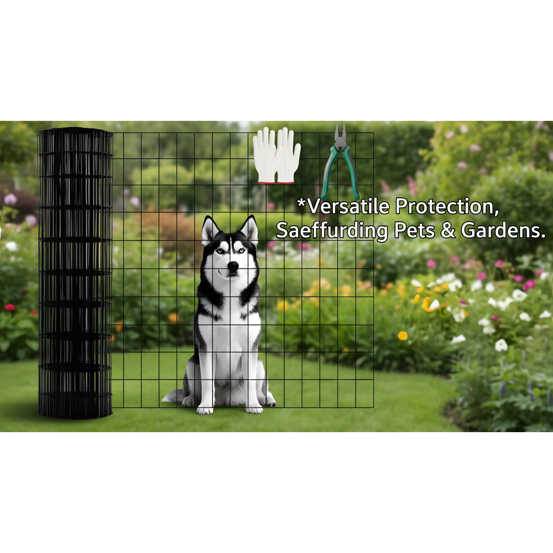 48 INCHx33 FT Black Vinyl-coated Metal Mesh, 16 Gauge 0.67 Inch Black PVC Metal Mesh, Black Welded Wire Mesh Support, Poultry Cage Protective Fence — imagen 13