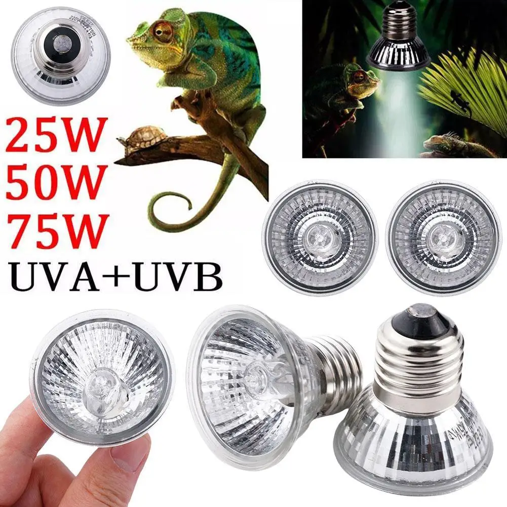 20/50/75W Heat Lamp UVA UVB Reptile Constant Temperature Lamp Full Spectrum Sunlamp Basking Pet Light Coop Chick Pet Turtle Lamp — image 1
