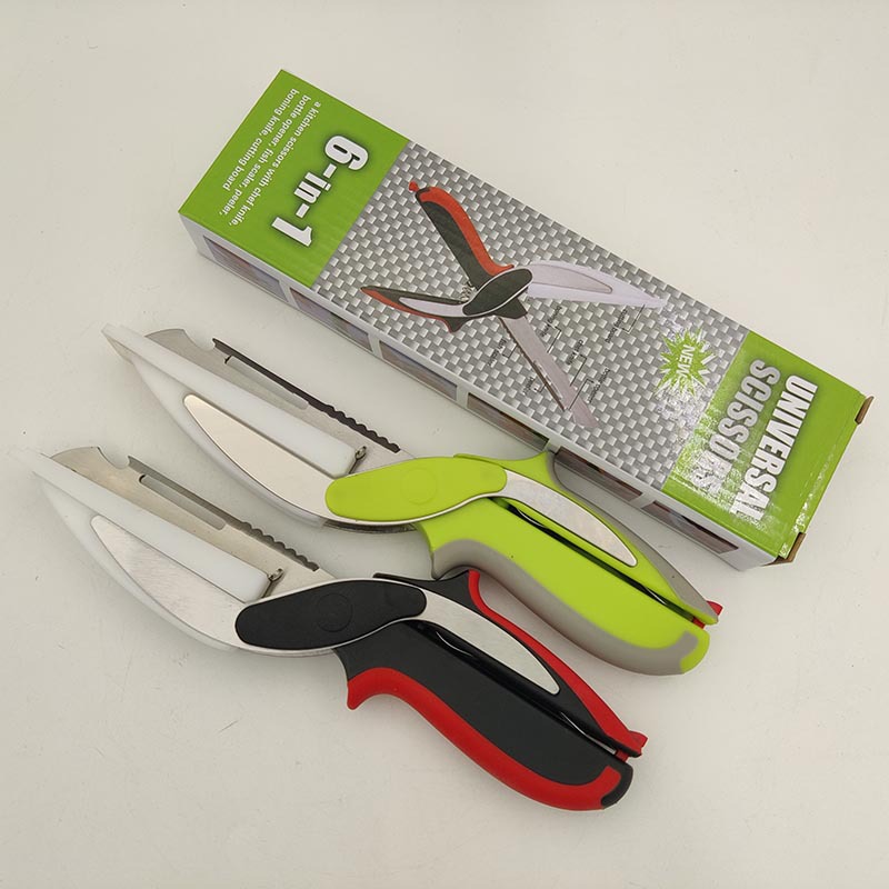 Stainless Steel Smart Scissors Six-In-One Multi-Functional Kitchen Fruit And Vegetable Scissors Chicken Bone Scissors Camping Picnic Vegetable Cutting Scissors — image 3