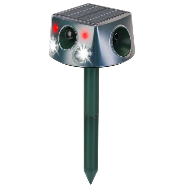Repelente Solar Ultrasonico de Animales para Jardín Exterior - Repellente de Conejos, Serpientes y Mapaches con 6 Modos, Sensor de Movimiento y Voz — imagen 1