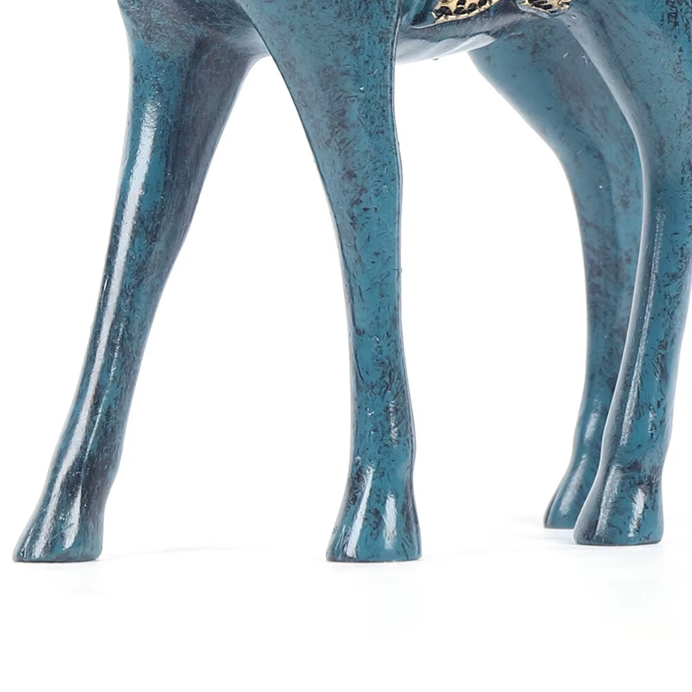 Figura de Ciervo Azul en Resina Retro Europeo: Estatua Decorativa para Salón, Mesa, Habitación y Recepción — imagen 8