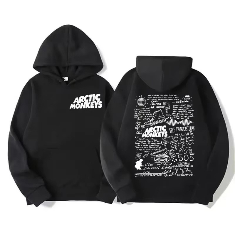 Vintage Rock Arctic Monkeys Album Print Black Hoodie Men's Y2K Sweatshirt — image 10