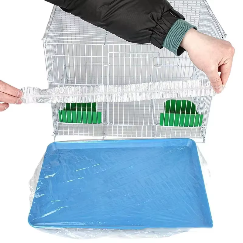 10 piezas/set - Caja de Comida para Mascotas Respetables Película PE Desechable Cubierta para Jaulas de Conejos y Roedores — imagen 2
