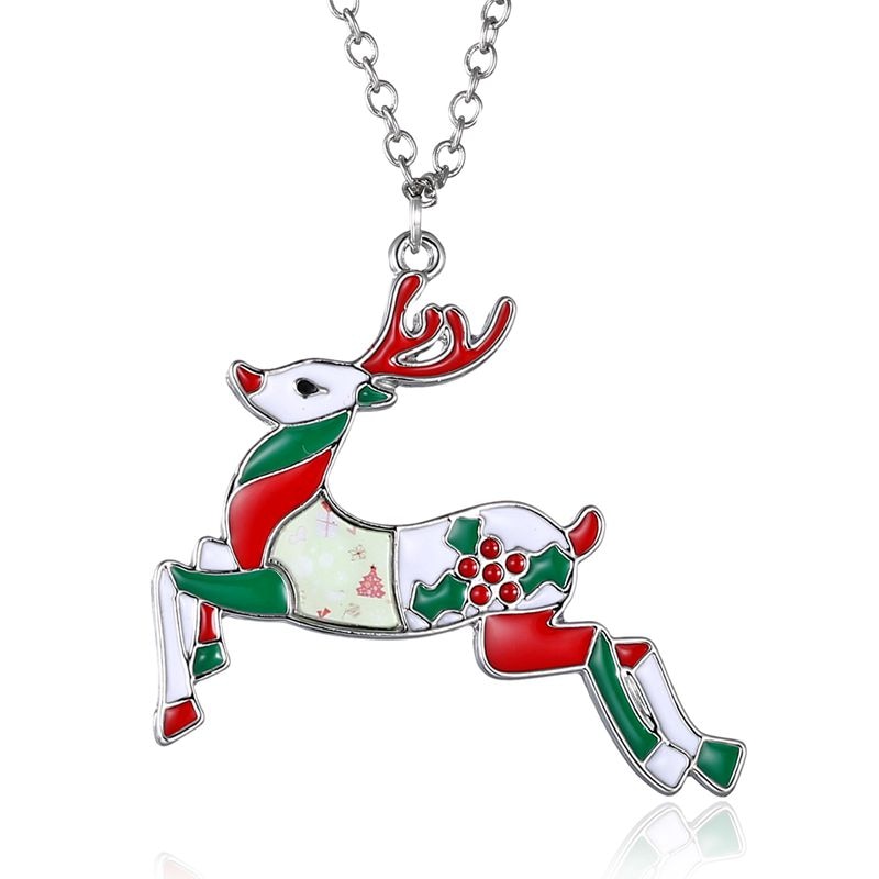 Collar de Navidad Rinhoo con Enamel y Diseño de Ositos, Ciervos y Árboles de Navidad Pendiente de Cuello Regalo de Año Nuevo — imagen 2