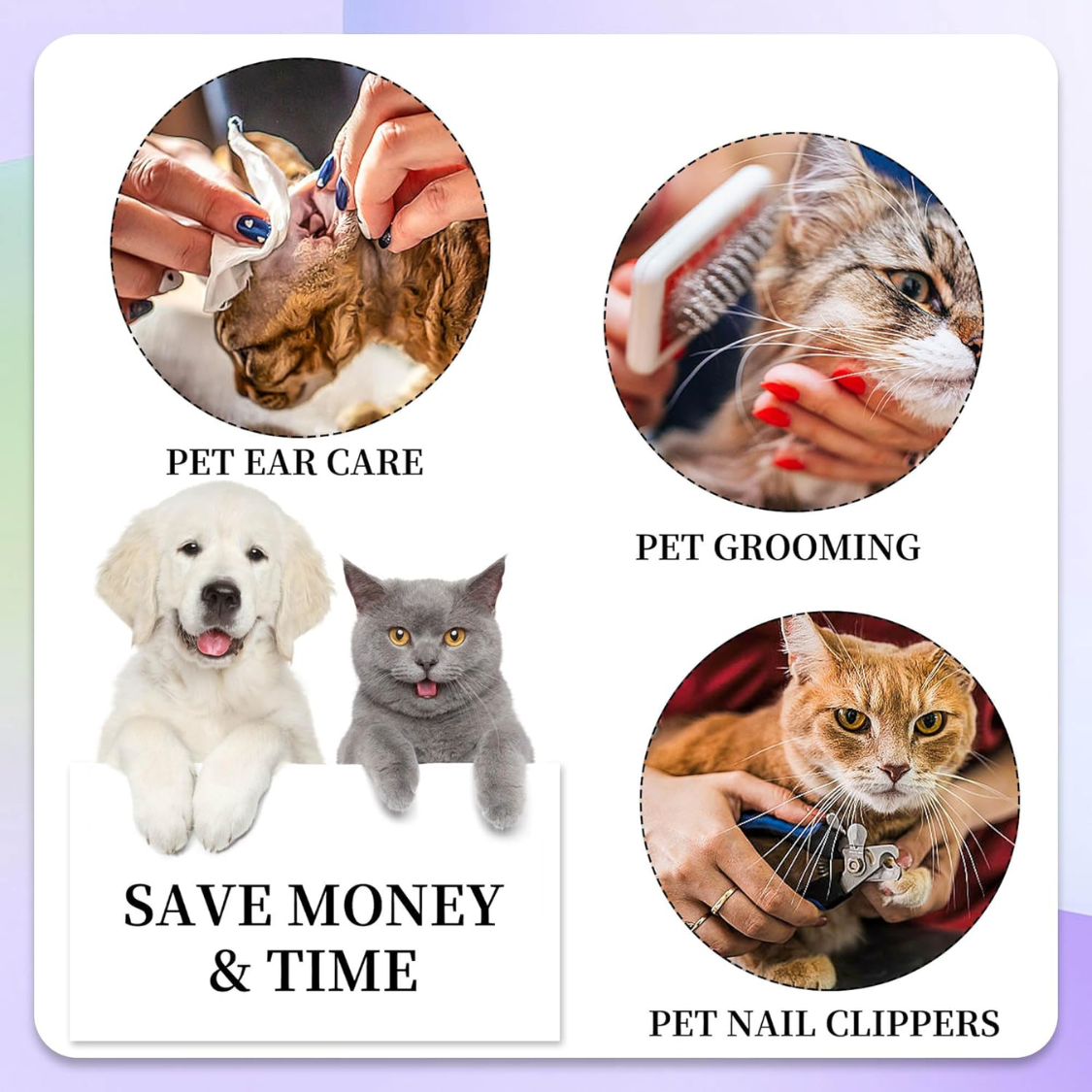 Kit de Hamaca para Grooming de Gatos y Perros hasta 12 lb, Arnesón y Sling para Corte de Uñas con Tijeras y Afilador — imagen 3