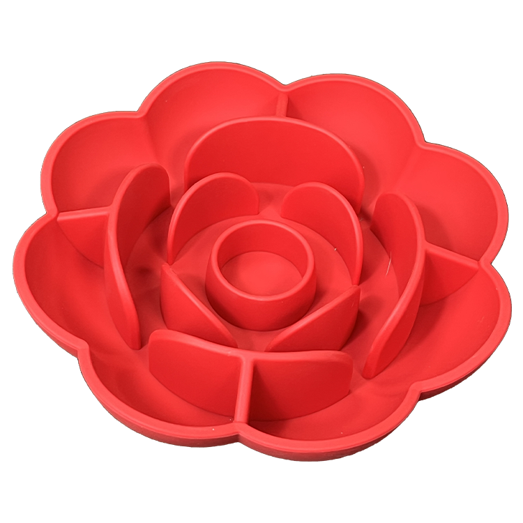 New Portable Dog Bowl Pet Feeder Licking Silicone Dog Bowl Slow Feeder Flower — image 5