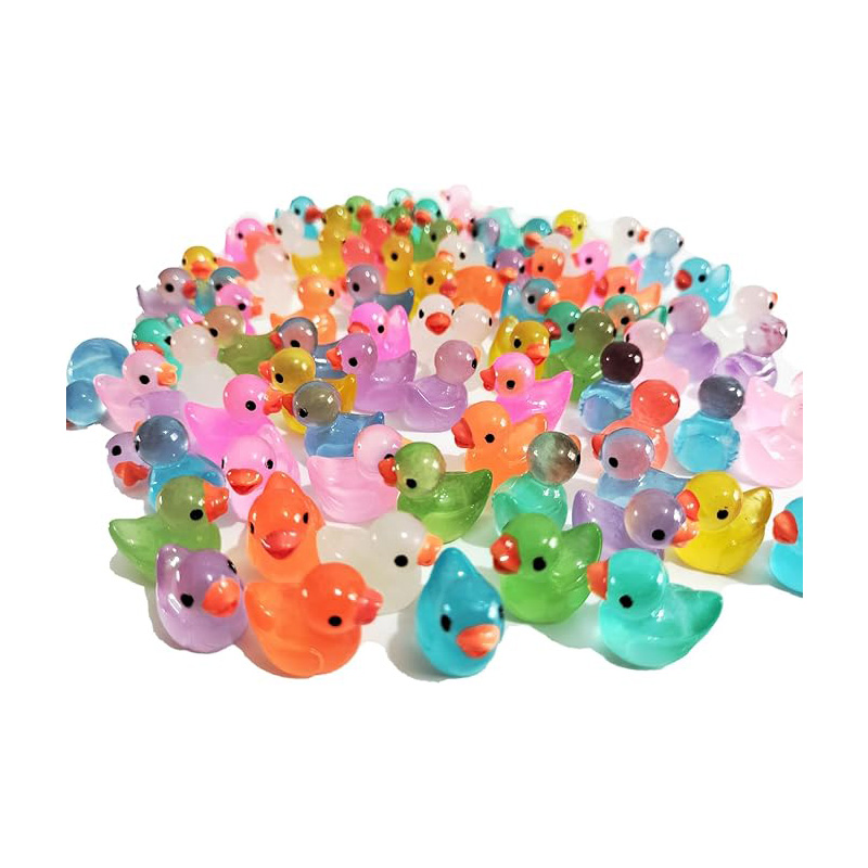 50 Piezas de Mini Patos de Resina Luminosos, Patos Miniatura que Brillan en la Oscuridad, para Jardines DIY, Casas de Muñecas, Accesorios de Pato, Micro Paisajismo, Acuarios y Decoración de Fiestas — imagen 3