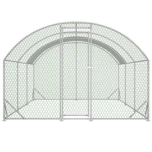 Large Chicken Coop Metal Chicken Run With Waterproof And Anti-UV Cover, Dome Shaped Walk-in Fence Cage Hen House For Outdoor And Yard Farm Use, 1 Tube Diameter, 9.84 X 19.68 X 6.56 — imagen 10