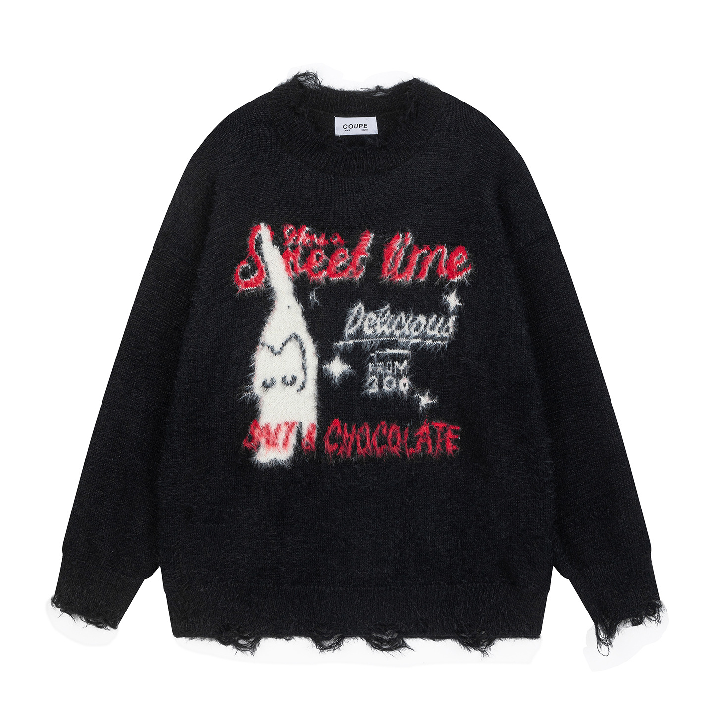 Color blocked cat letter sweater — image 8