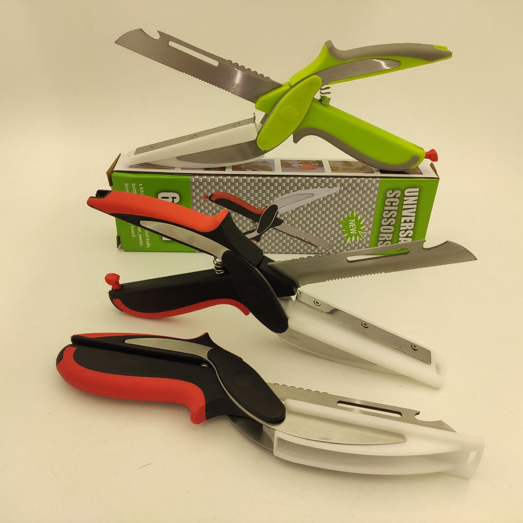 Stainless Steel Smart Scissors Six-In-One Multi-Functional Kitchen Fruit And Vegetable Scissors Chicken Bone Scissors Camping Picnic Vegetable Cutting Scissors — image 1