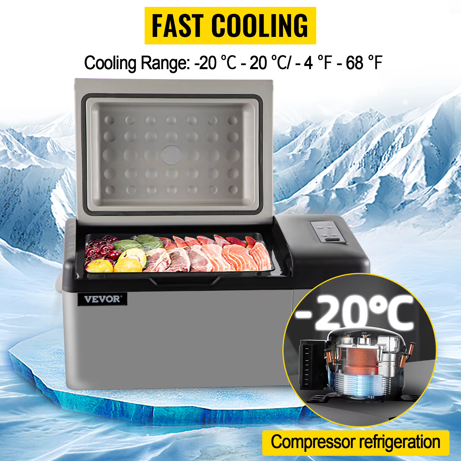 SucceBuy 15L - 55L Car Refrigerator Mini Fridge Freezer Portable Compressor Cooler DC 110-240V Ice Box for Camping RV Travel — image 3