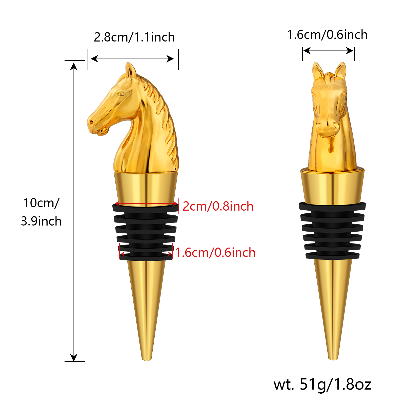 Luxury Horse Head Wine Bottle Stopper Animal-shaped Wine Stopper For Preserving Red Wine, A Kitchen Storage Gift, A Birthday Gift For Universal Wine Preservation Supplies — image 12