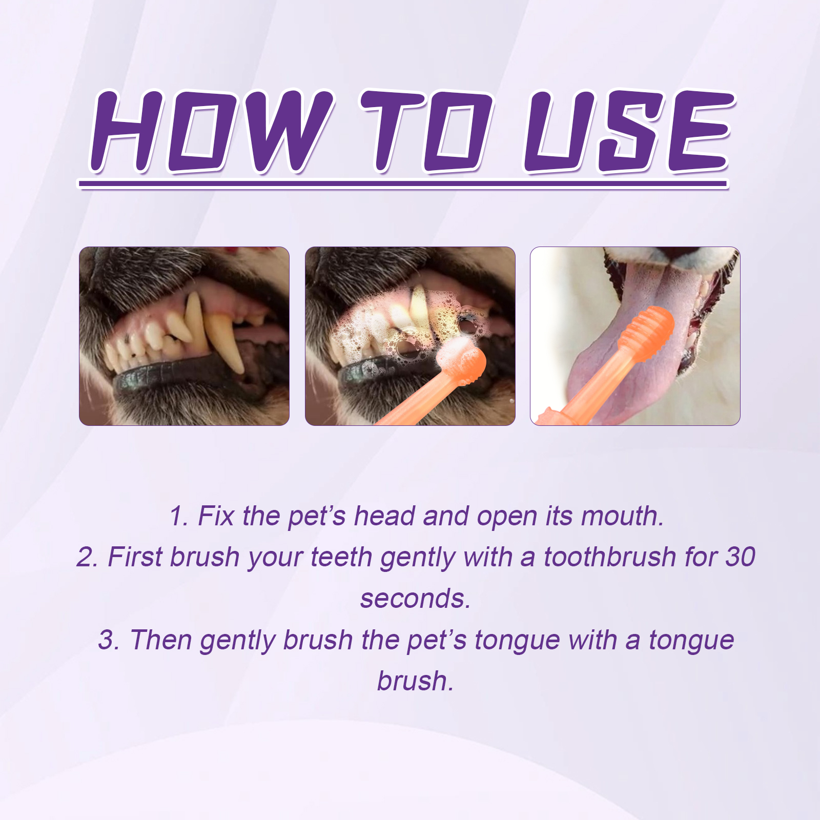 Pet Toothbrush For Dogs, Pet Oral Cleaning Dental Stains Dental Health Care — image 8
