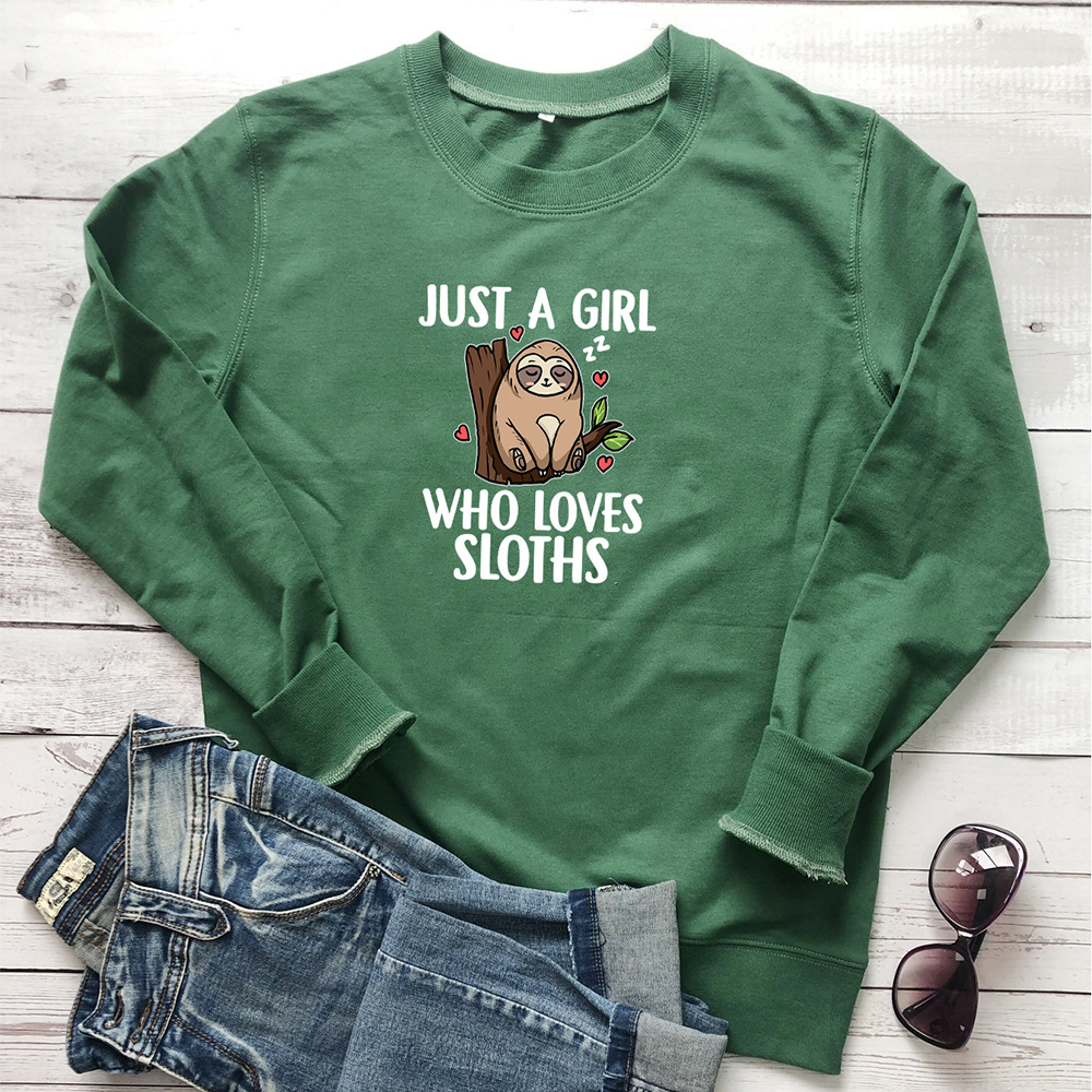 Just A Girl Who Loves Sloths printed hoodie — image 6