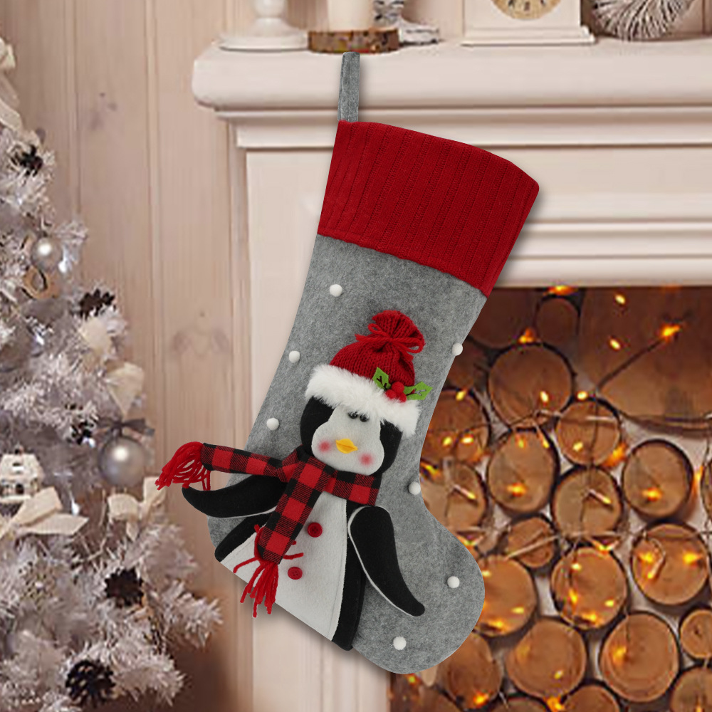 Holiday Socks Creative Cartoon Old Man Snowman Elk Decoration Gift Bag Christmas Home Decoration — image 8
