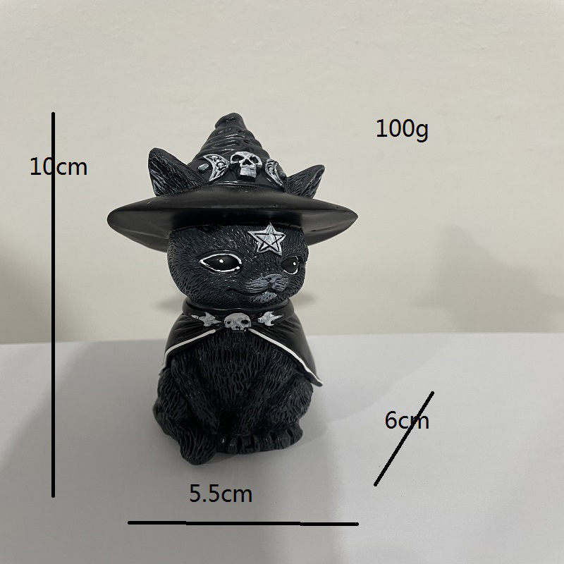 Figura de Arte de Gato Mágico de Resina para Decoración de Halloween — imagen 3