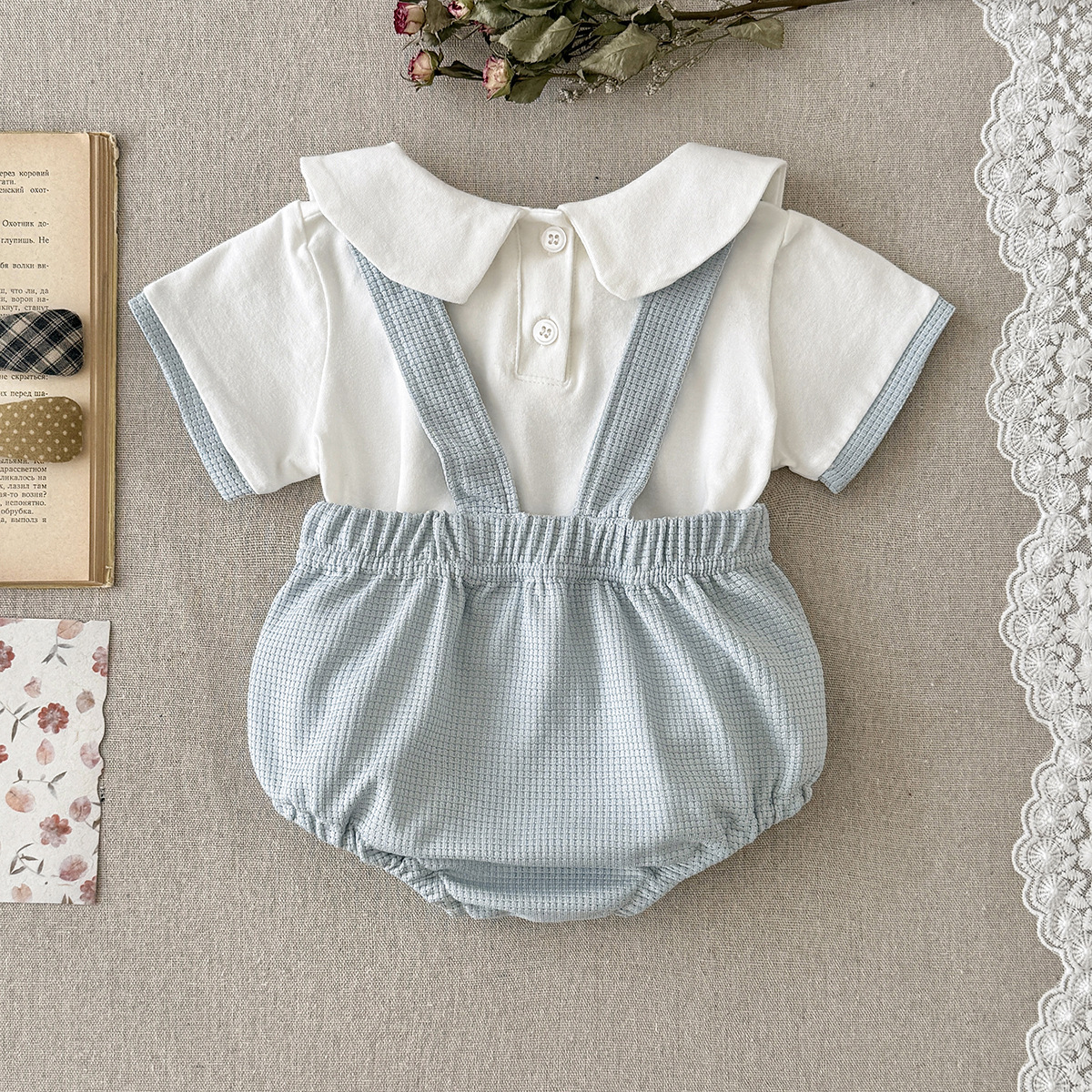 Romper de Oso Adorable con Bordado para Bebés con Mangas Cortas — imagen 3