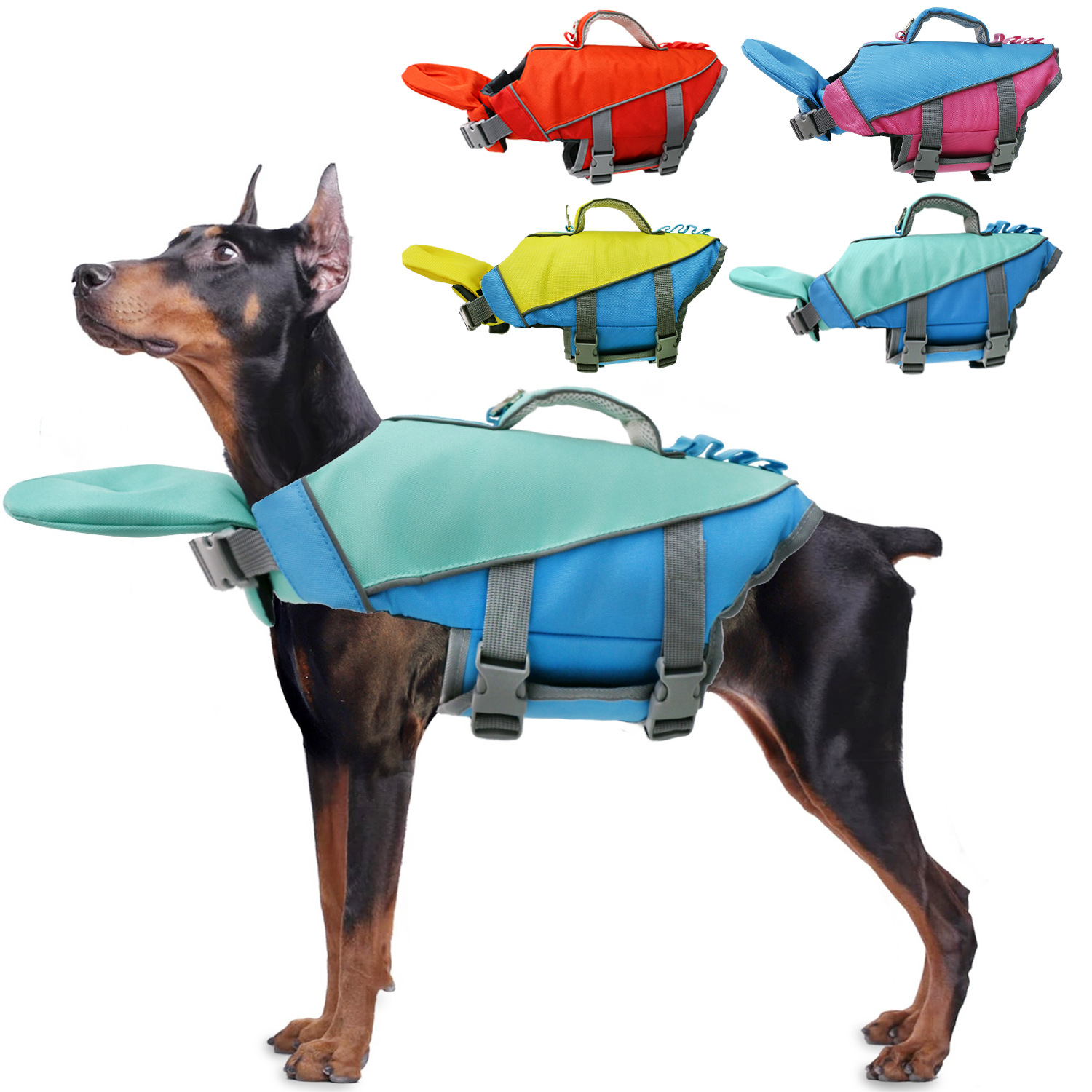 Reflective life jacket pet dog swimsuit — image 1