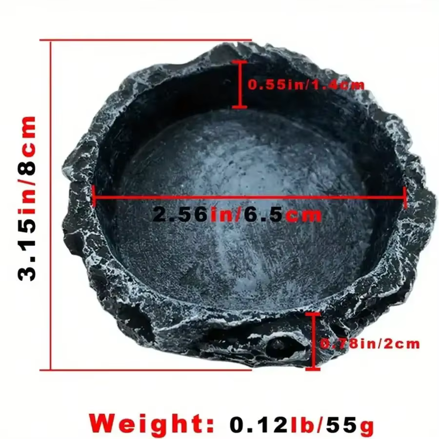 Bolsas de Alimentación y Agua Realistas con Apariencia de Piedra Seguras y Duraderas Ideales para Dragones Barbudos y Otros Reptiles Pequeños — imagen 3