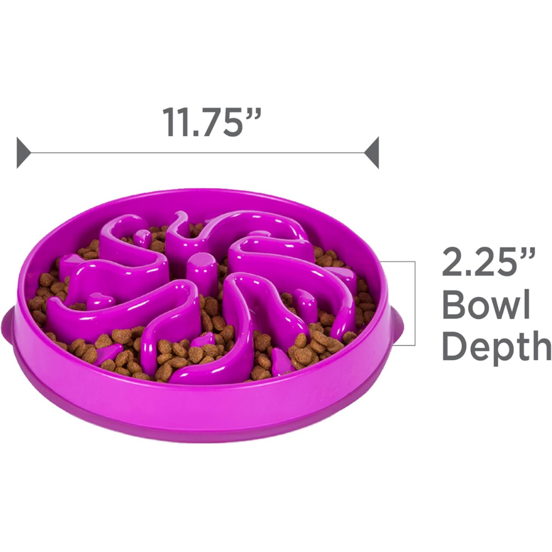 Hound Feeder Slo Bowl Large 4 Cup Capacity, Slow Feeding, Medium To Large Dogs, Non Slip, Purple, Flower Pattern — image 6