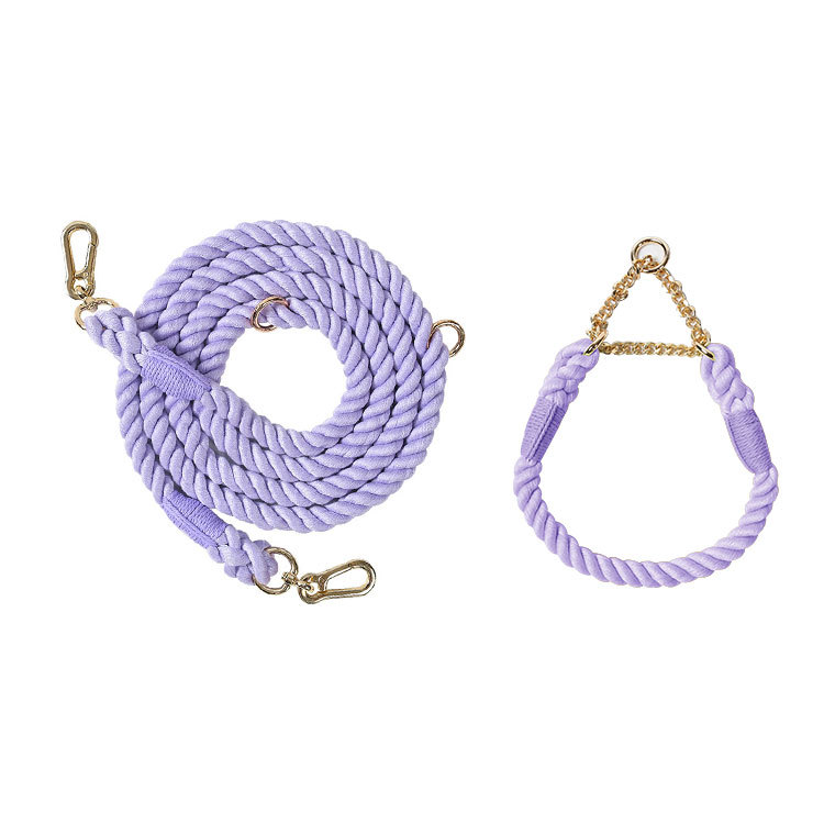 Braided Colorful Pet Dog Leash with P-Chain Collar for Medium and Large Dogs — image 14