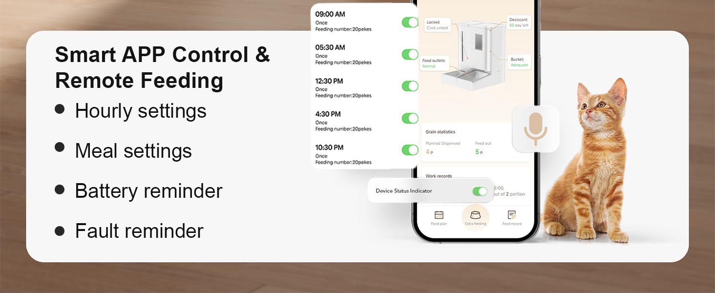 Waithem Alimentador y Bebedor Automático WiFi para Mascotas 2 en 1, Controlado por App, Capacidad de 2 Semanas, Desmontable y Limpiable, Resistente a Humedad — imagen 14