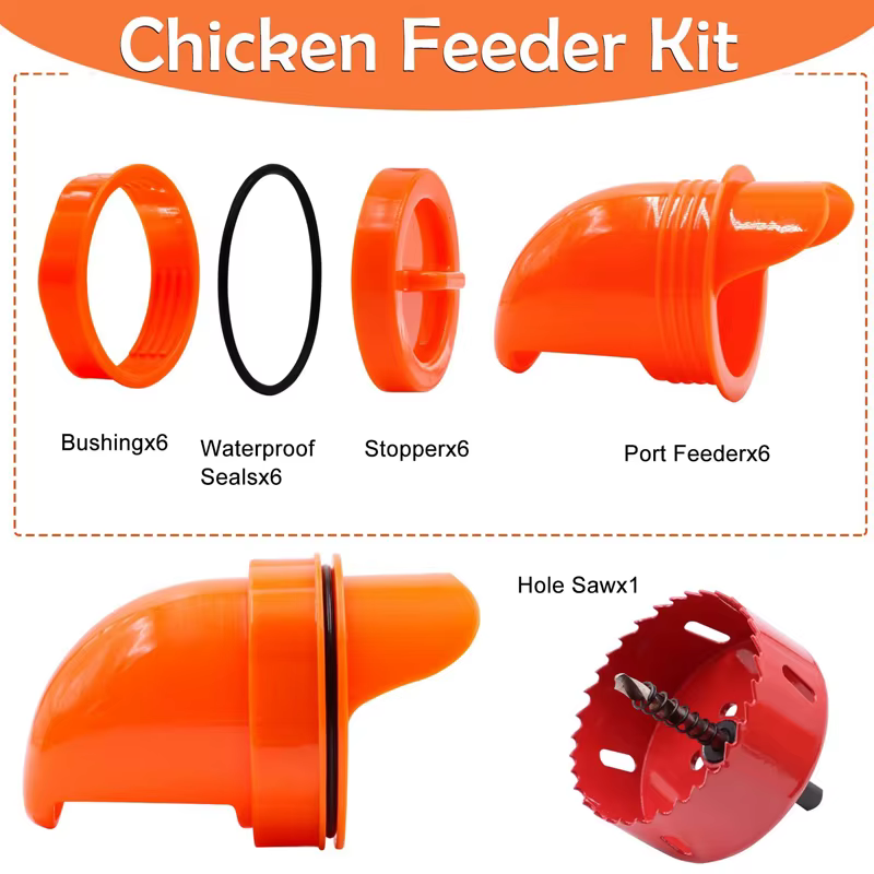 Alimentador Automático de Pollo con Gravedad, Kit DIY Impermeable para Reducir Pérdidas de Alimento — imagen 2
