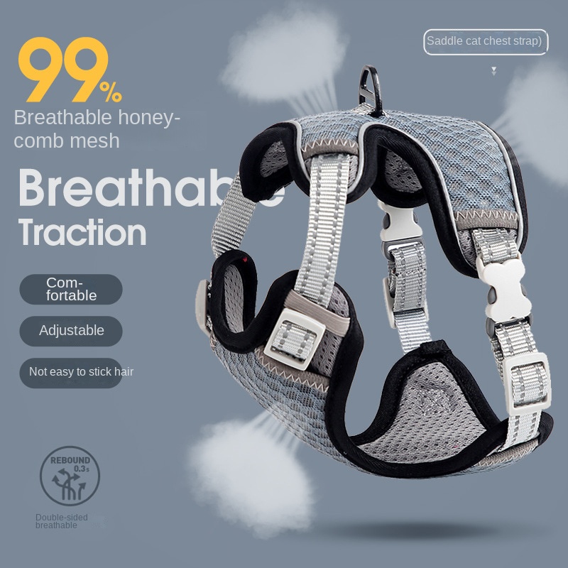 Pet Harness Vest Style Cat Leash for Outdoor Use, Anti-Struggle Cat Walking Rope and Cat Lead — image 3