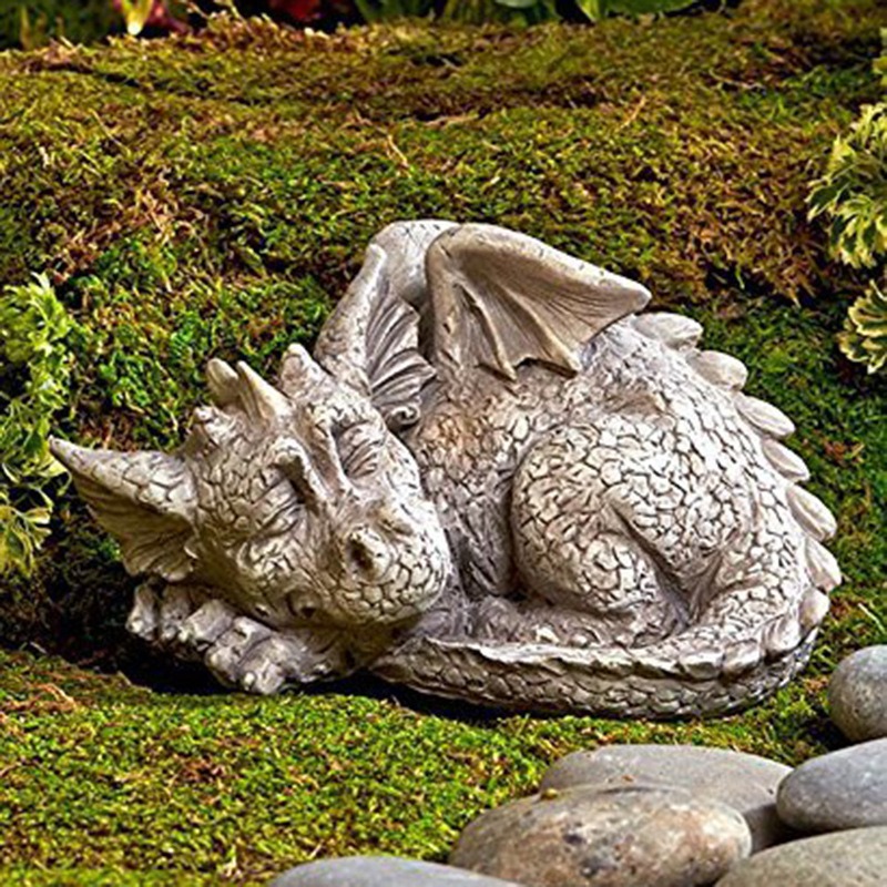 Solar powered dragon sculpture resin animal ornaments — image 3