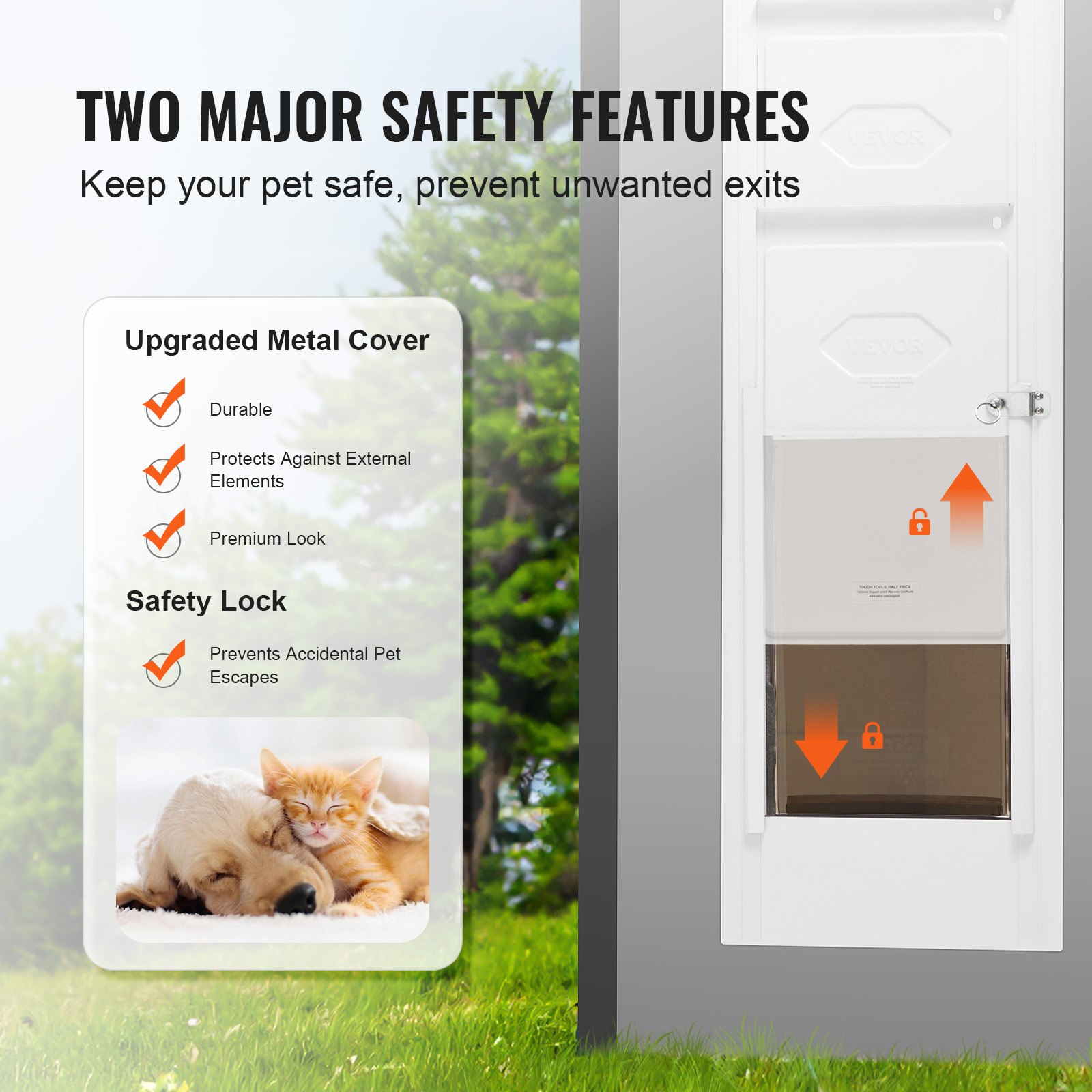 Dog Door For Sliding Glass Door, 75 7/8"-80 11/16" Adjustable Height Doggy Door For Sliding Doors, Aluminum Frame Tempered Glass Pet Door With Hinge Structure Flap And Lock For Medium-Sized Dogs — imagen 4