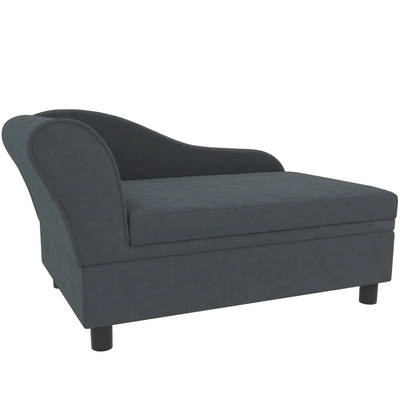 PawHut Pet Sofa Bed Couch With Storage, Pet Sofa For Cats And Small Dogs, Dark Gray — imagen 10