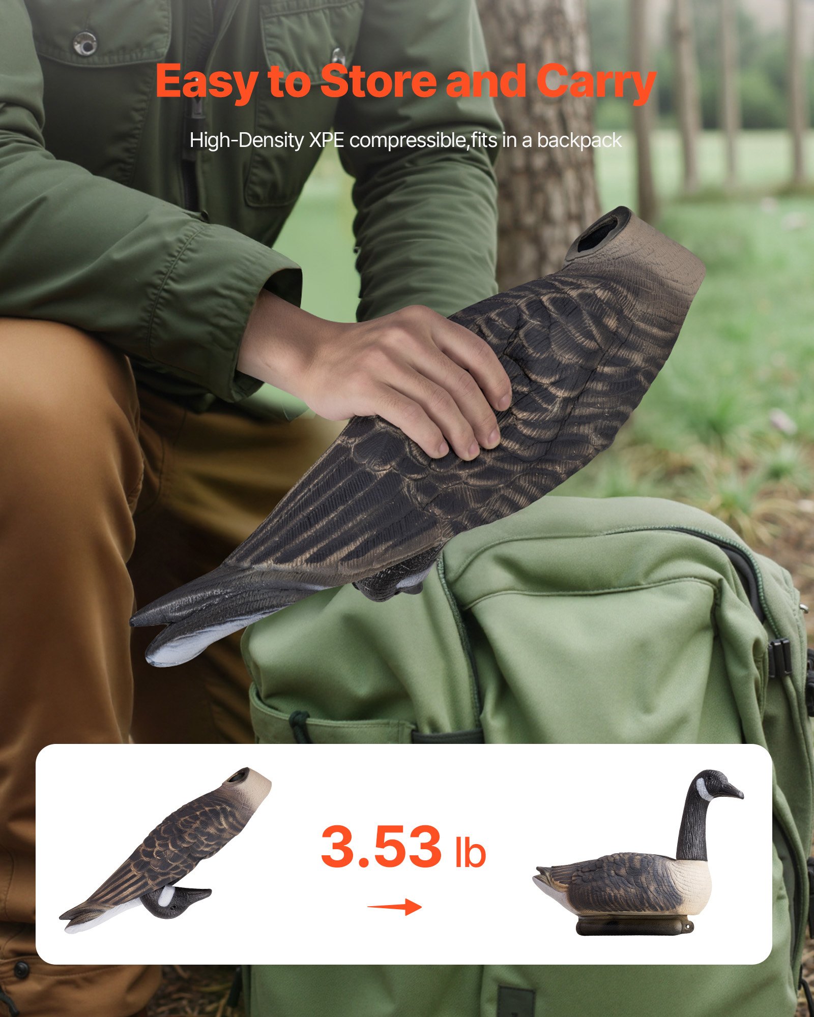 Decores de Ganso Canadá, Decoy para Caza de Aves Acuáticas, Flotadores Plásticos Duraderos con Pintura Ultra Realista, Para Piscina, Estanque, Lago, Decoración de Jardín y Patio, Fáciles de Transportar y Usar, 6 Unidades — imagen 5