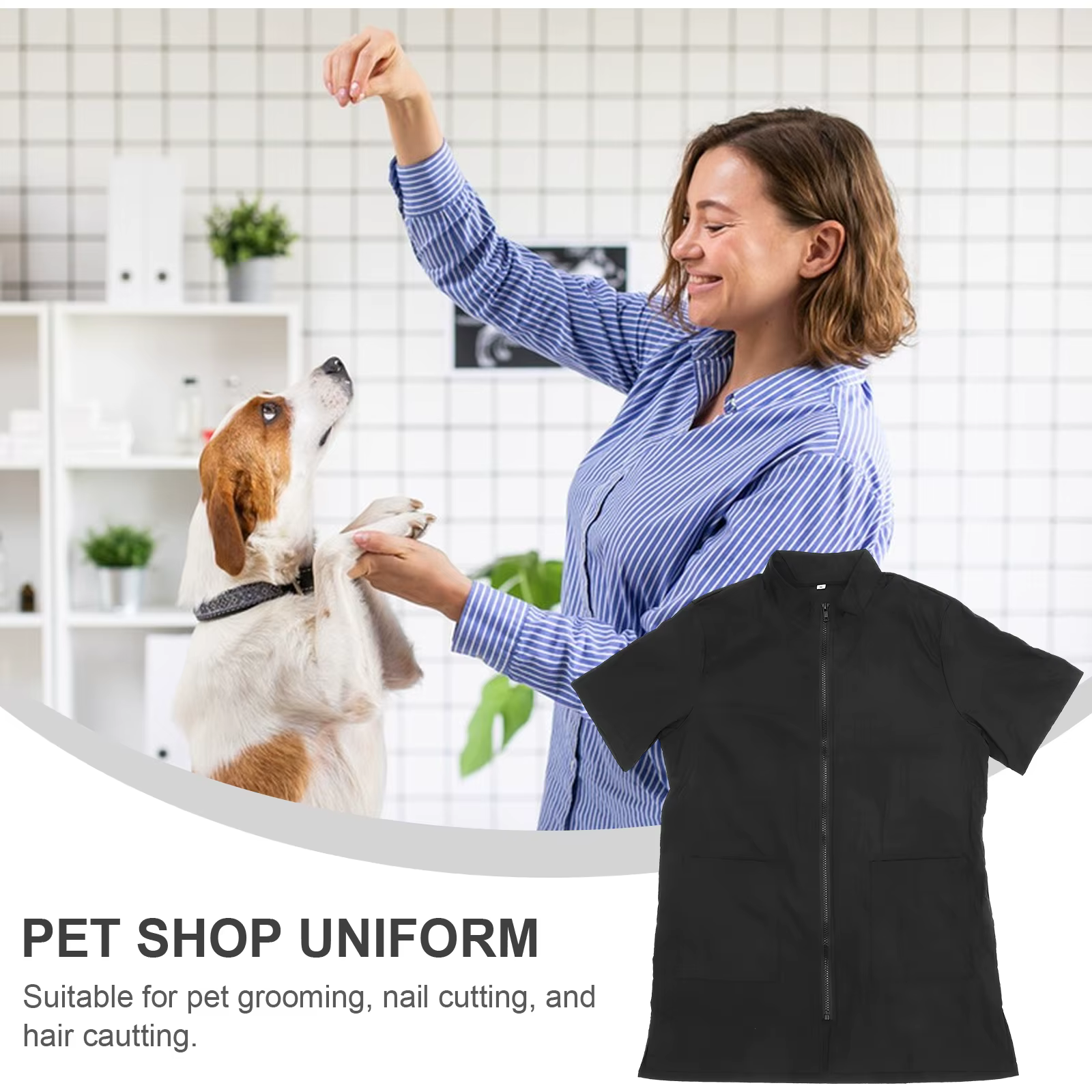 Pet Cosmetologist Clothes Pet Salon Grooming Apron Beautician Bath Waterproof Uniform For Home Outdoor Pet Hospital Pet Grooming — image 4