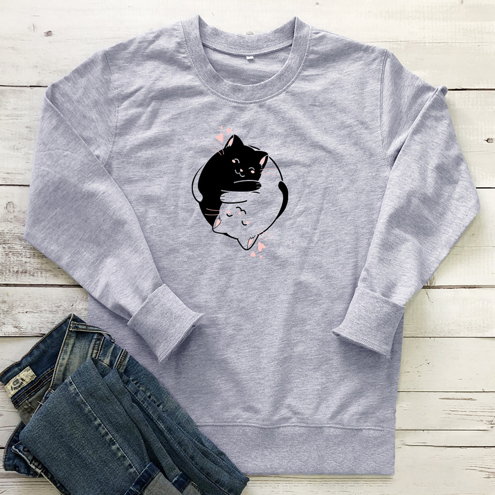 Two cartoon cats embrace printed hoodies — image 6
